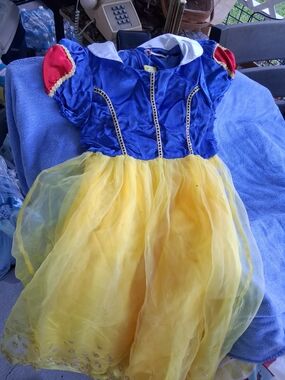 Girls Blue, Yellow & Red Princess Costume Dress